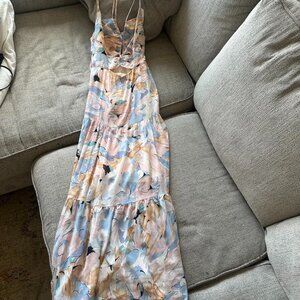 Brandy Dress in Blue & Peach Multi ASTR the Label